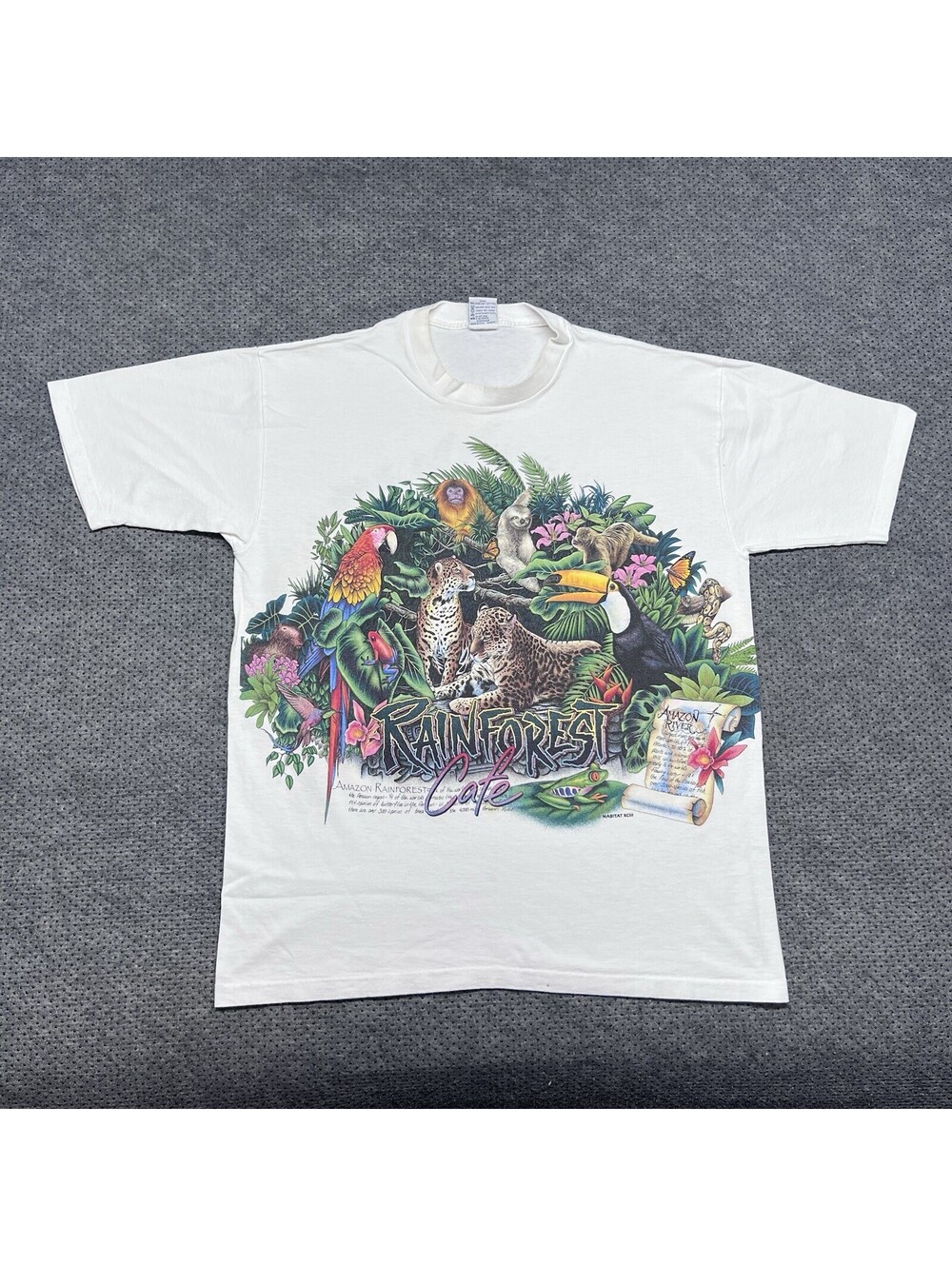 Vintage 1990S Rainforest Café T-Shirt Large Nature Wildlife Wraparound Mens Rare